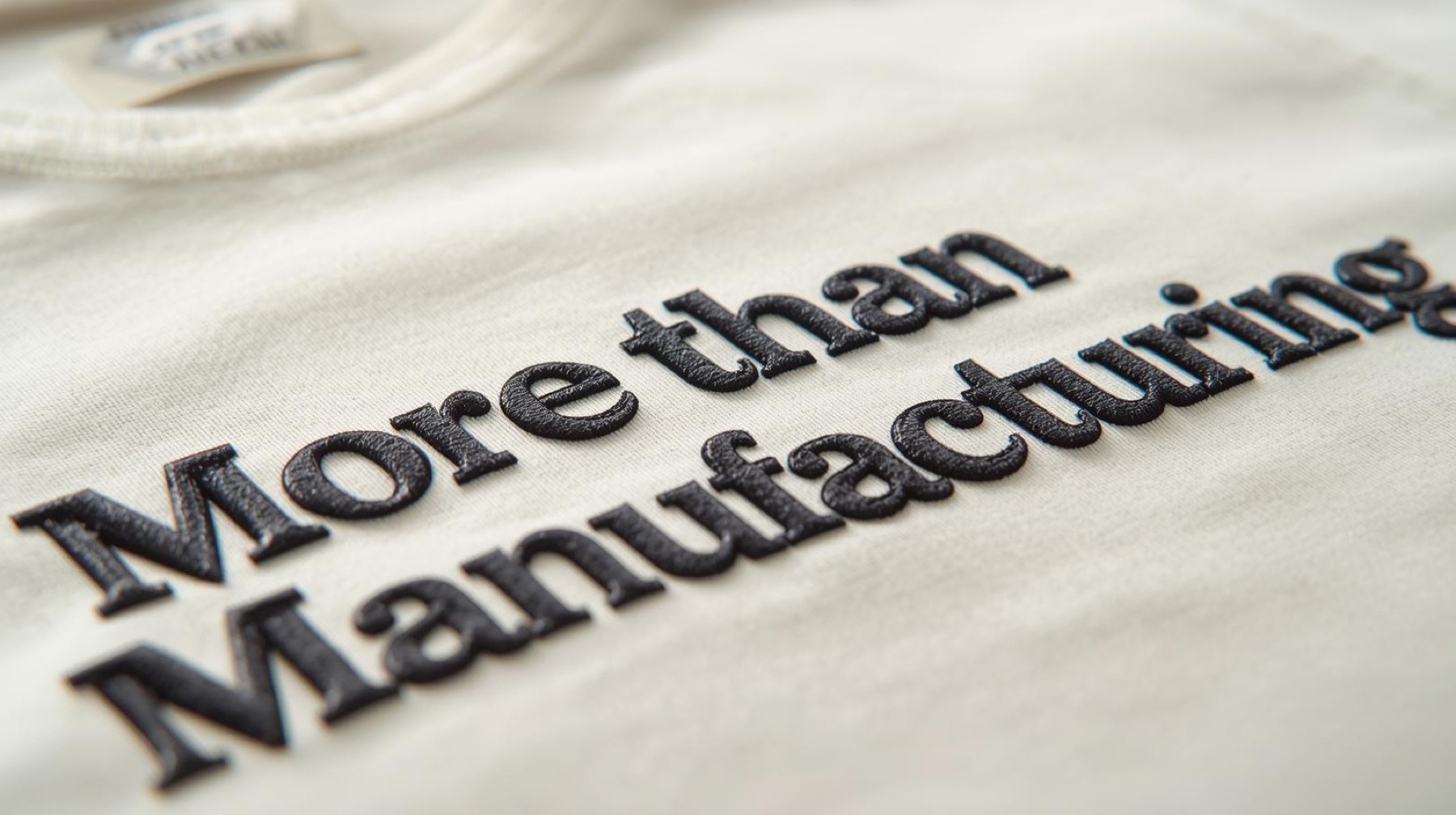 Raised black print on a cream heavyweight tee